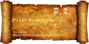 Pilát Krisztina névjegykártya